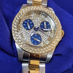 Invicta Angel Lady Bling 34mm  Multi Dial Women's Watch Like New 2 Tone